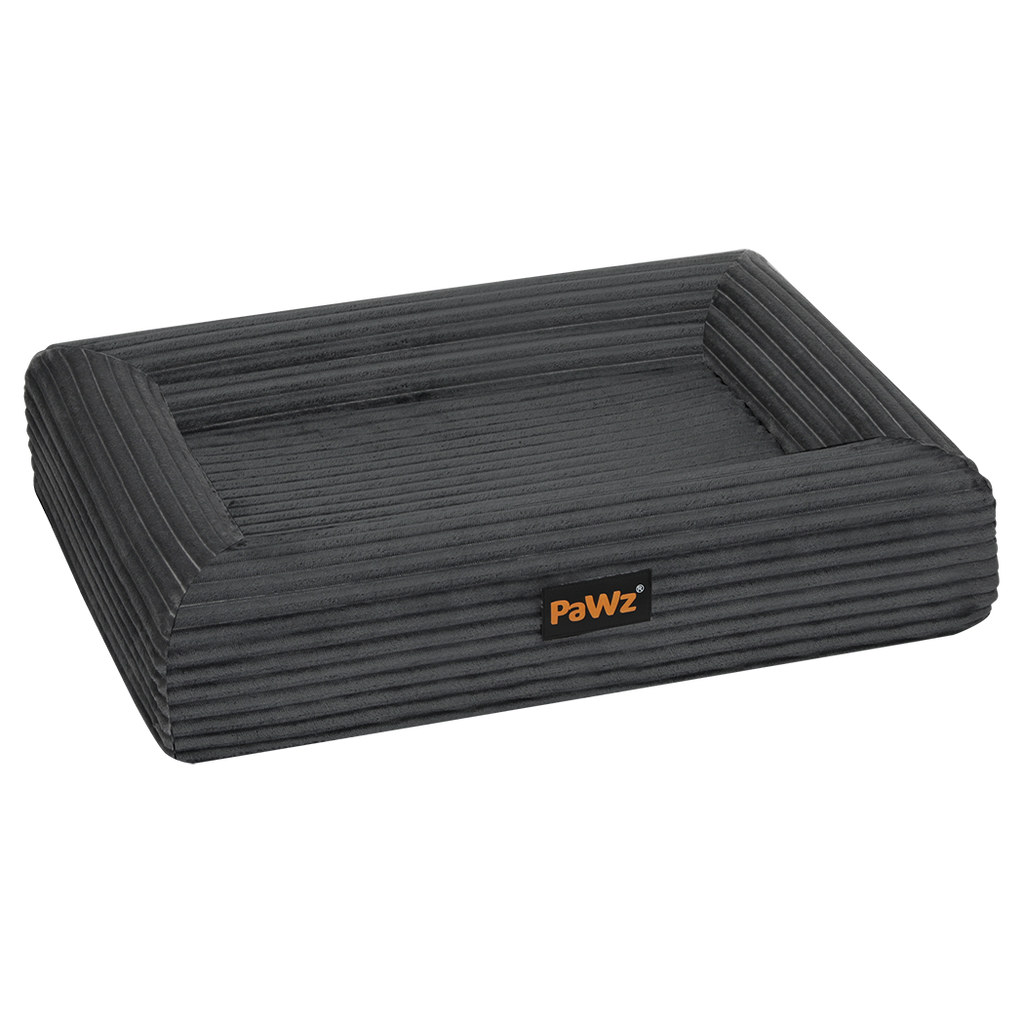 Pawz XL Size Orthopedic Dog Bed with Corduroy Removable Cover Waterproof Washable Grey-1973193548052434952