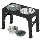 PaWz Elevated Dog Bowls 2 Stainless Steel Bowls and 1 Slow Feeder Bowl-1973193549021319176