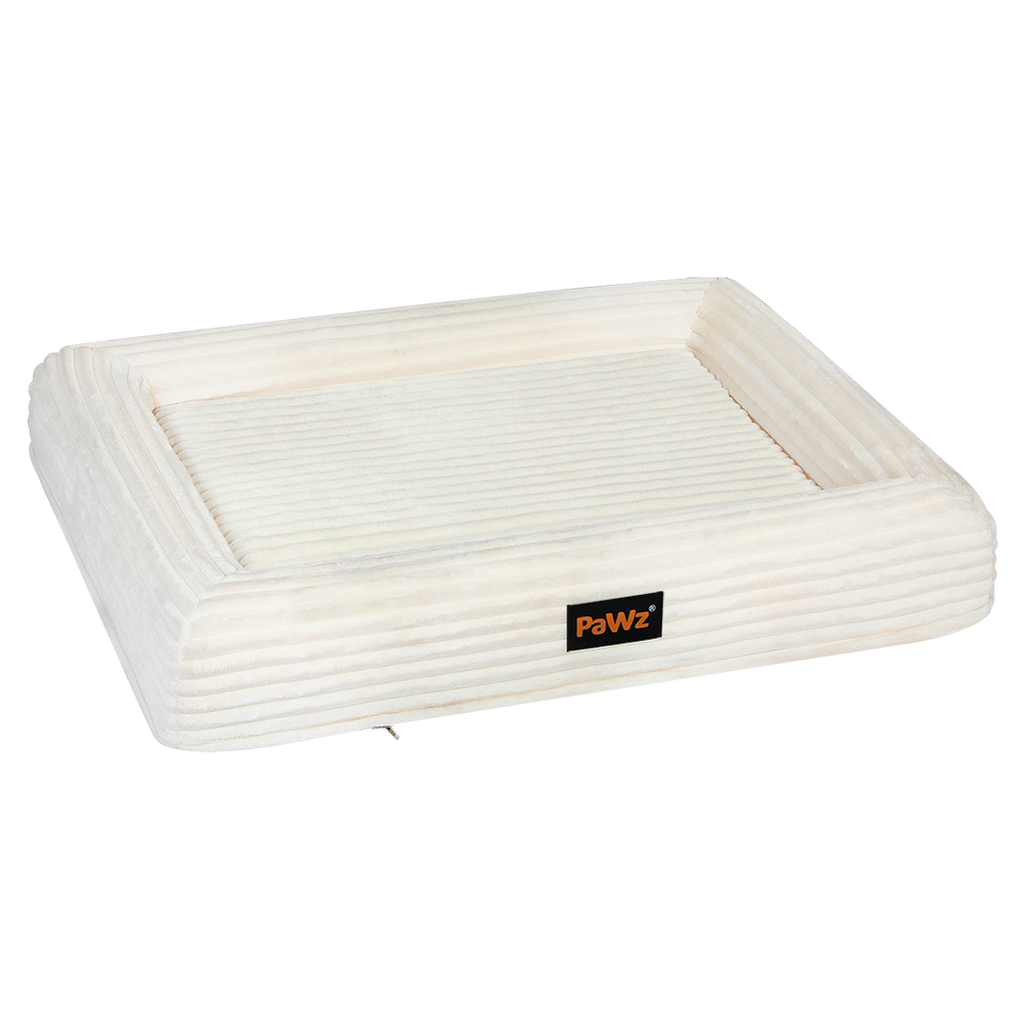 Pawz XL Size Orthopedic Dog Bed with Corduroy Removable Cover Waterproof Washable Beige-1975420347792625672