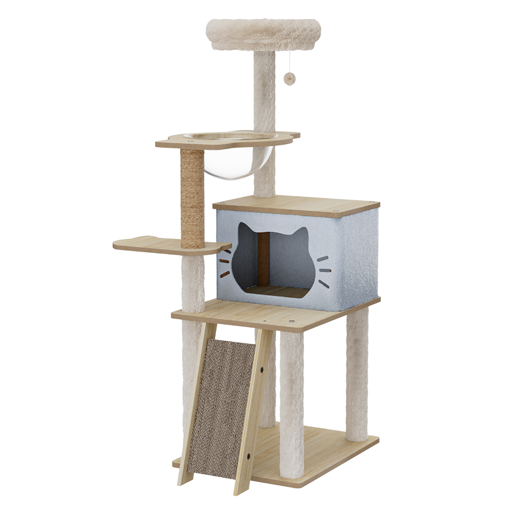 Pawz Cat Tree Tower Scratcher Wood Condo House 120cm-1973193540364275720