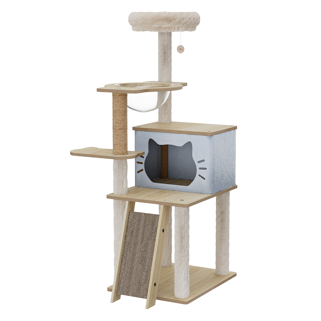 Pawz Cat Tree Tower Scratcher Wood Condo House 120cm-1973193540364275720