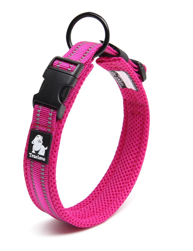True Love Heavy Duty Reflective Dog Collar - Pink, XL-1962324881626501120