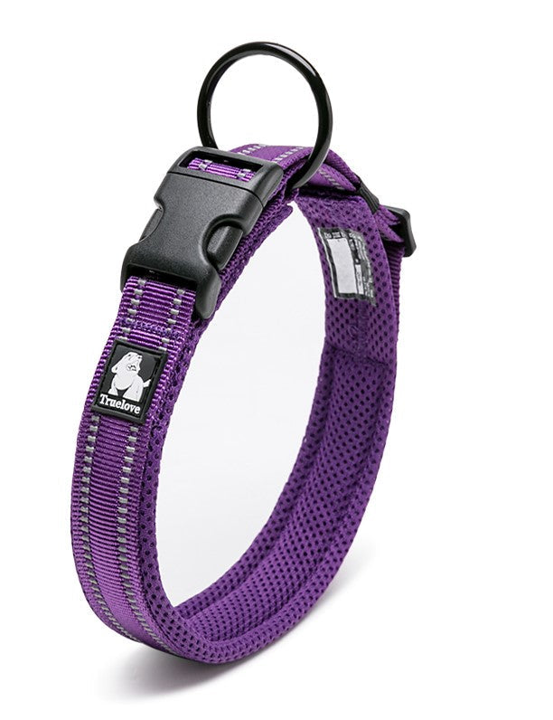 True Love Heavy Duty Reflective Dog Collar - Purple, M-1962324888677126144