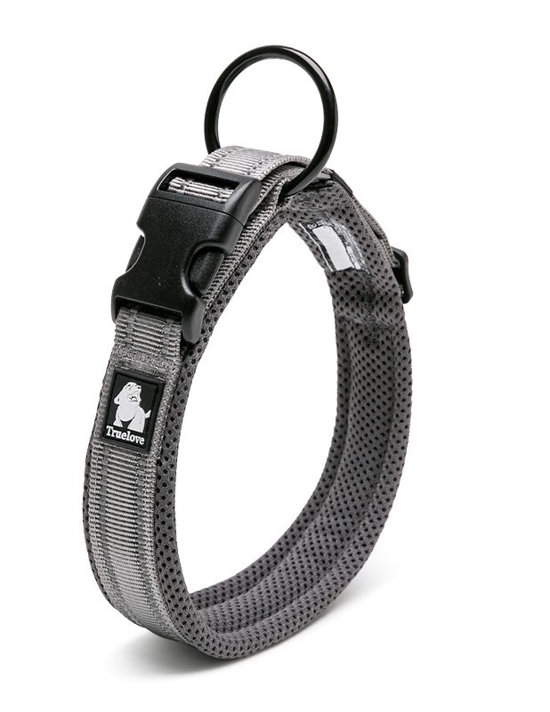 True Love Heavy Duty Reflective Dog Collar - Grey, M-1962324884642205696