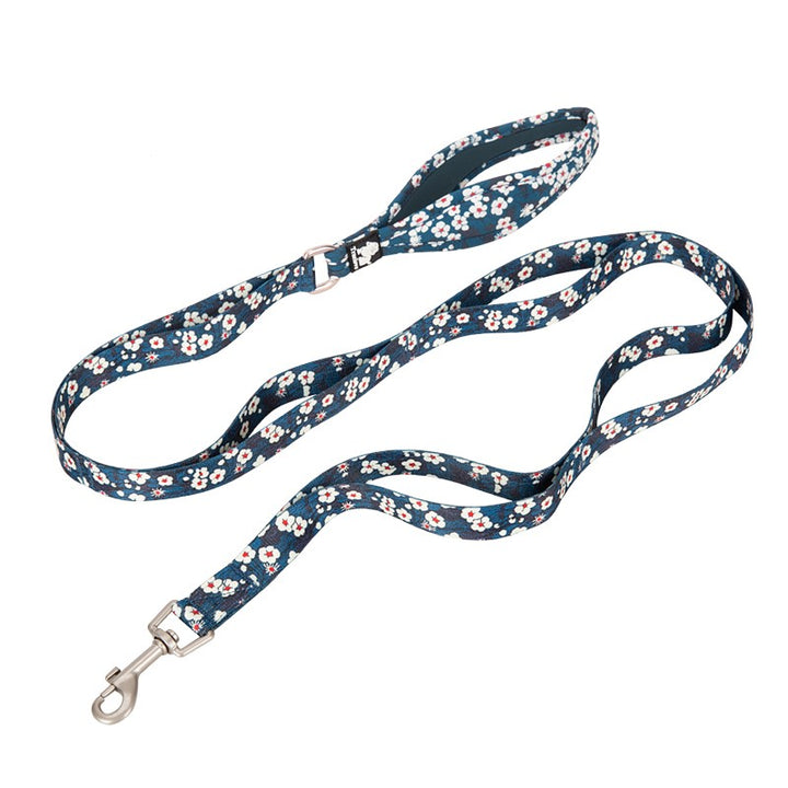 True Love Floral Multi Handle Dog Lead - Blue, L-1962324893404106752