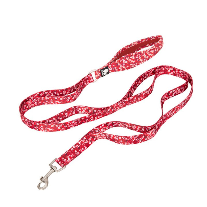 True Love Floral Multi Handle Dog Lead - Red, L-1962324894020669440