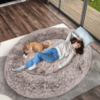 TheNapBed 1.8m Human Size Pet Bed Fluffy Brown-1975420392067698695