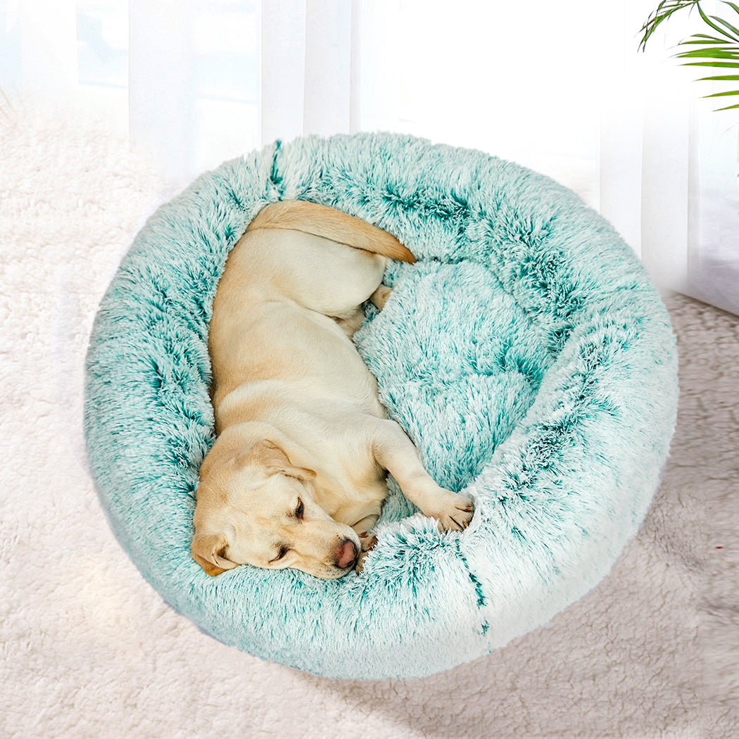 PaWz Pet Bed Cat Dog Donut Nest Calming M Teal Medium-1973193631523278854