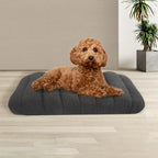 Pawz S Size Orthopedic Dog Bed with Sherpa Plush Removable Cover in Grey-1975420345443815430