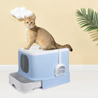 PaWz Cat Litter Box Fully Enclosed Kitty Blue-1973193623709290502