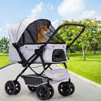 PaWz Pet Stroller Pram Dog Carrier Trailer Grey-1973193719360393222