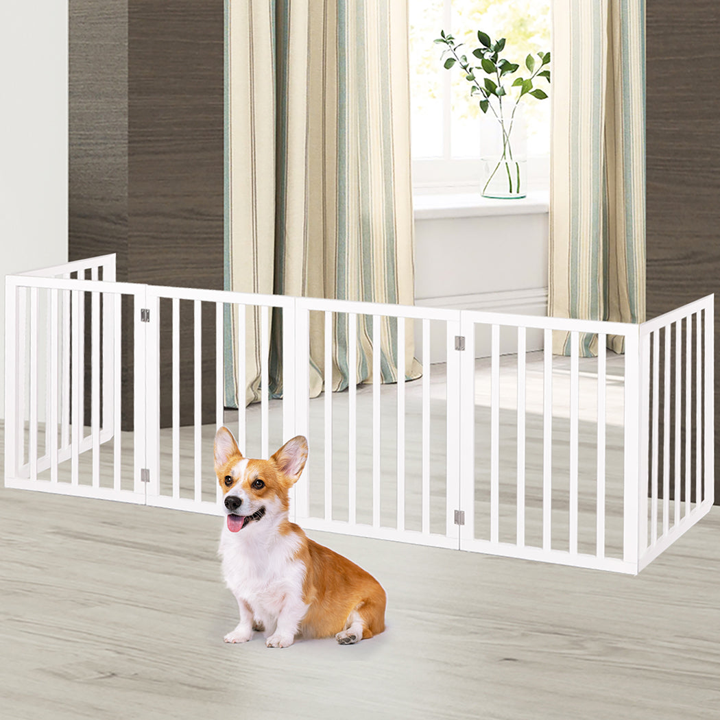 PaWz Wooden Pet Gate Dog Fence Safety White 100 Pack-1973193643762257926