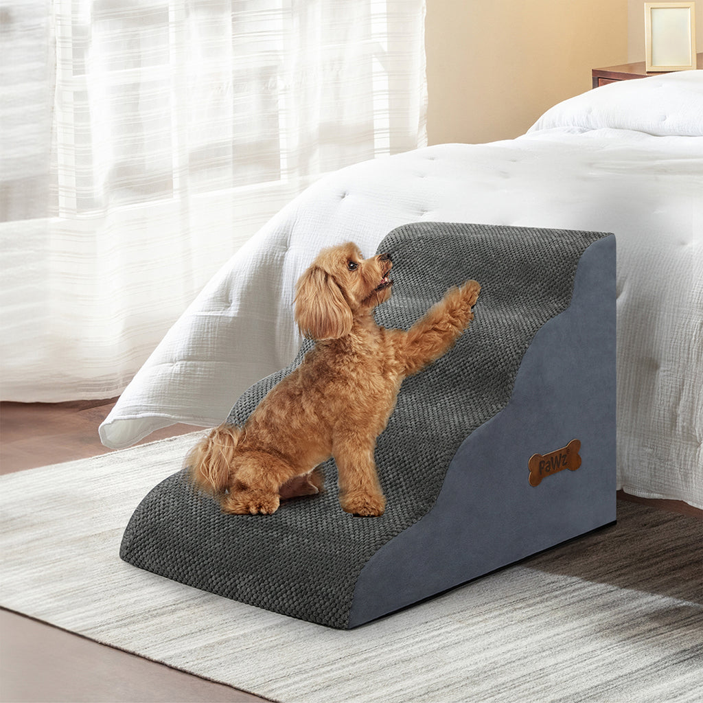 Pawz 4 Steps Pet Stairs Dog Ramp High Density Foam Grey-1973193539760295942