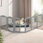 PaWz 6 Panels Pet Dog Playpen Puppy Grey-1973193674401648646