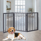 Wooden Pet Gate Dog Fence Retractable Grey 2000x 3MM-1975420451777810438