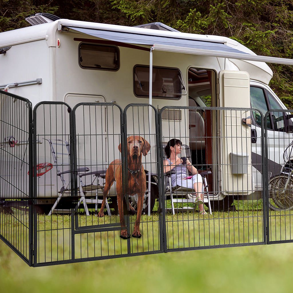 PaWz 8 Panel Pet Dog Playpen Puppy Exercise Black 4kg chicken-1973193828286468102
