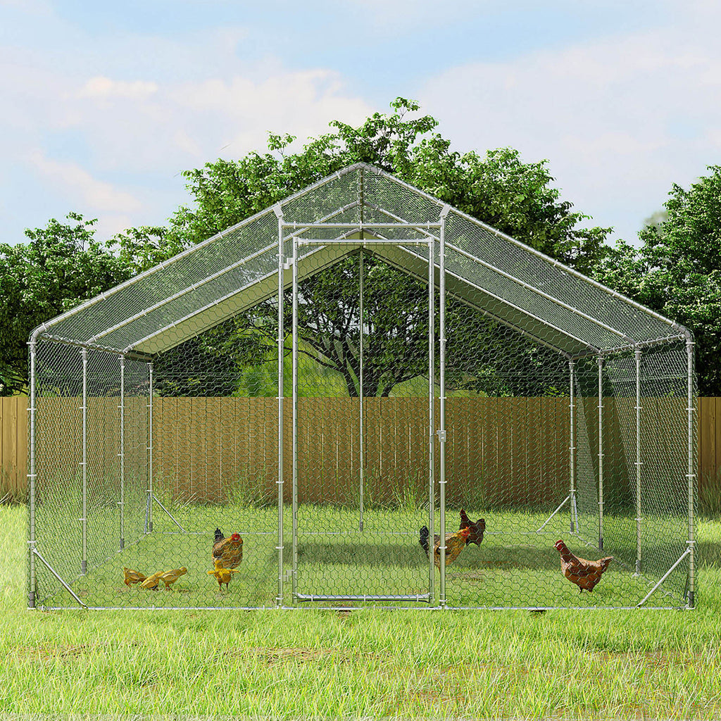 Pawz 600x300x194cm Large Metal Walk-in Chicken Coop Cage-1973193526581792774