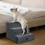 Pawz 3 Steps Pet Stairs Dog Ramp High Density Foam Grey-1973194194403069958