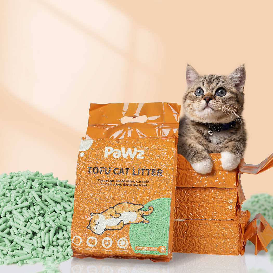 PaWz 2.5kg Tofu Cat Litter Clumping Green Tea x12-1973193453022089223