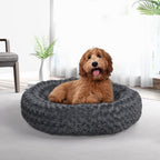 PaWz Calming Dog Bed Warm Soft Plush M Dark Grey Medium