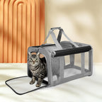 Pawz 3 in 1 Pet Soft Crate Dog Cat Carrier M Size Grey-1975420341211762695