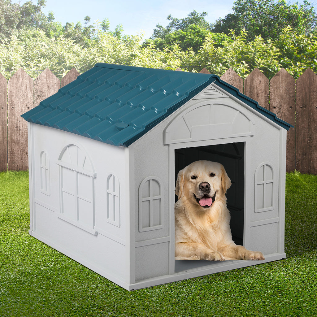 PaWz Dog Kennel Outdoor Indoor Pet Plastic L Blue-1973193644940857351