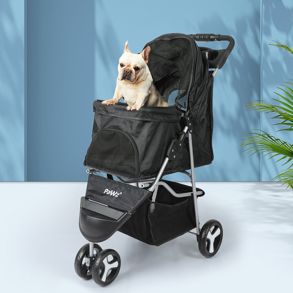 PaWz Large Pet Stroller Dog Cat Carrier Black-1973193717858832391