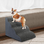 Pawz 4 Steps Pet Stairs Dog Ramp High Density Foam Grey-1973193539760295943
