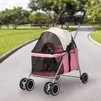 PaWz Pet Stroller Dog Cat Carrier Foldable Pink-1975420406949089287