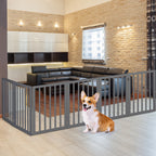 PaWz Wooden Pet Gate Dog Fence Safety Grey 100 Pack-1973193643569319943