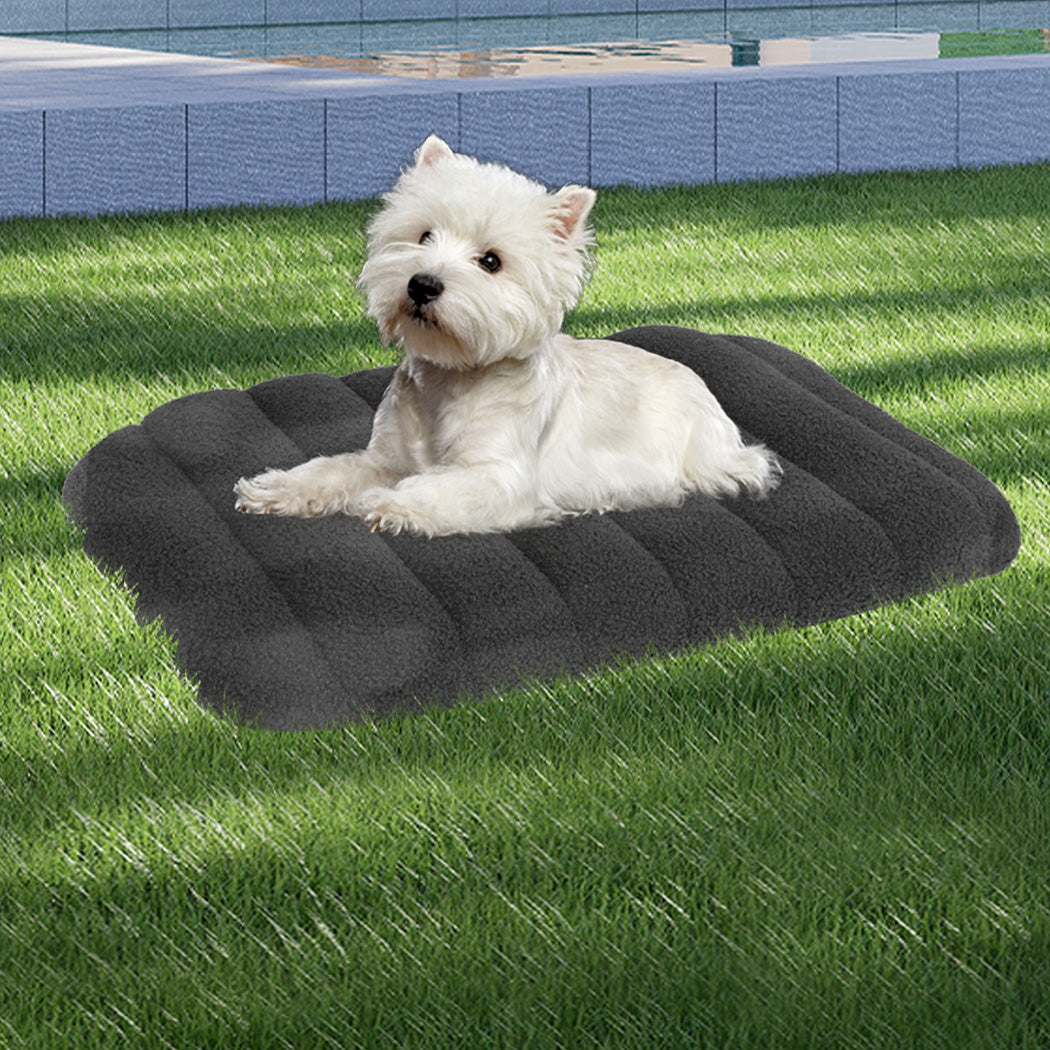 Pawz M Size Orthopedic Dog Bed with Sherpa Plush Removable Cover in Grey-1975420345087299591