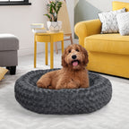 PaWz Calming Dog Bed Warm Soft Plush M Dark Grey Medium
