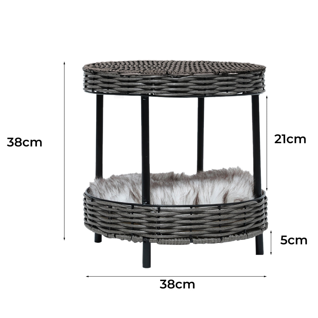 PaWz Rattan Pet Bed Elevated Raised-1975420452511813634