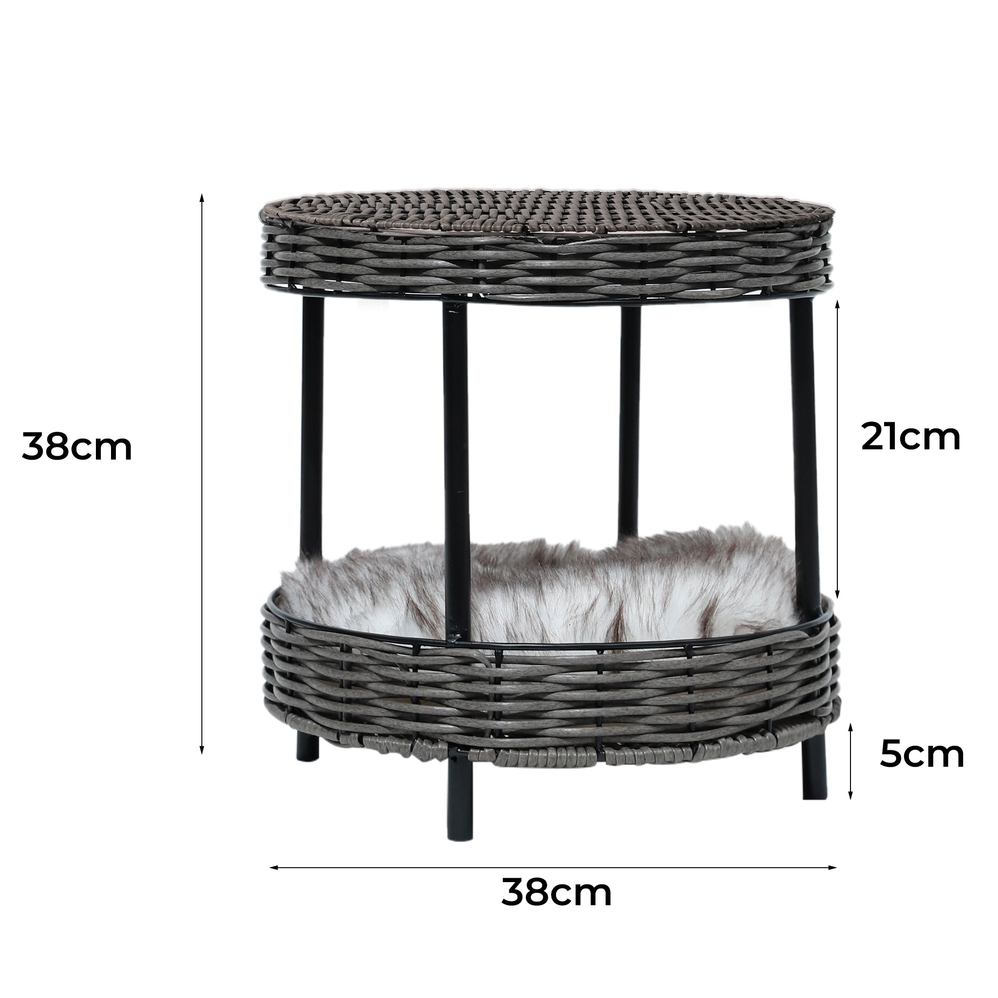 PaWz Rattan Pet Bed Elevated Raised-1975420452511813634