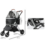 PaWz 4 Wheels Pet Stroller Dog Cat Pram-1973193719968567298