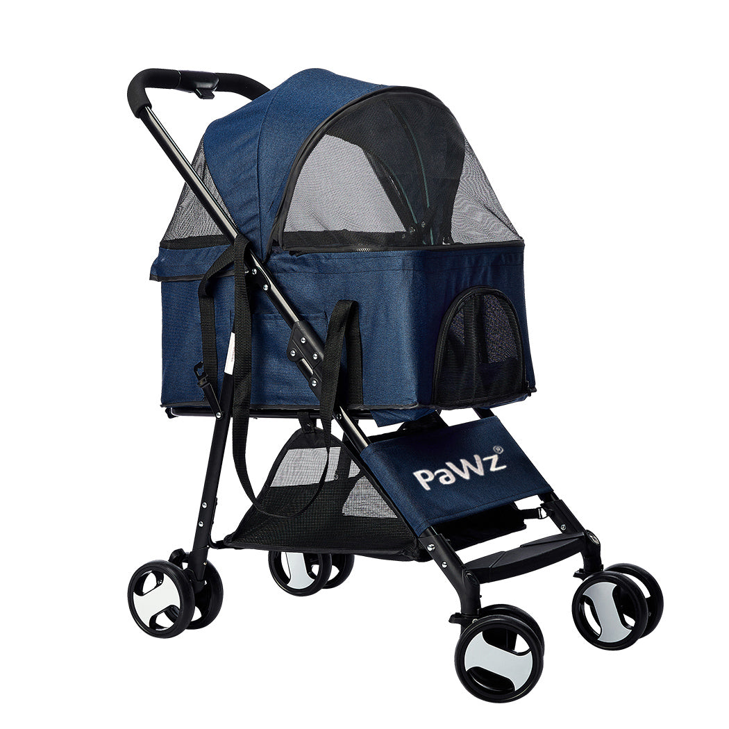 PaWz Large Pet Stroller Dog Cat Carrier Blue-1973193718429257728
