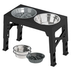 PaWz Elevated Dog Bowls 2 Stainless Steel Bowls and 1 Slow Feeder Bowl-1973193549021319168