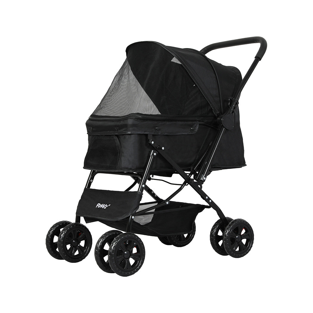 PaWz Pet Stroller Dog Cat Carrier Foldable Black-1973193719184232448