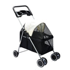 PaWz Large Pet Stroller Dog Cat Carrier Black-1973193718810939392