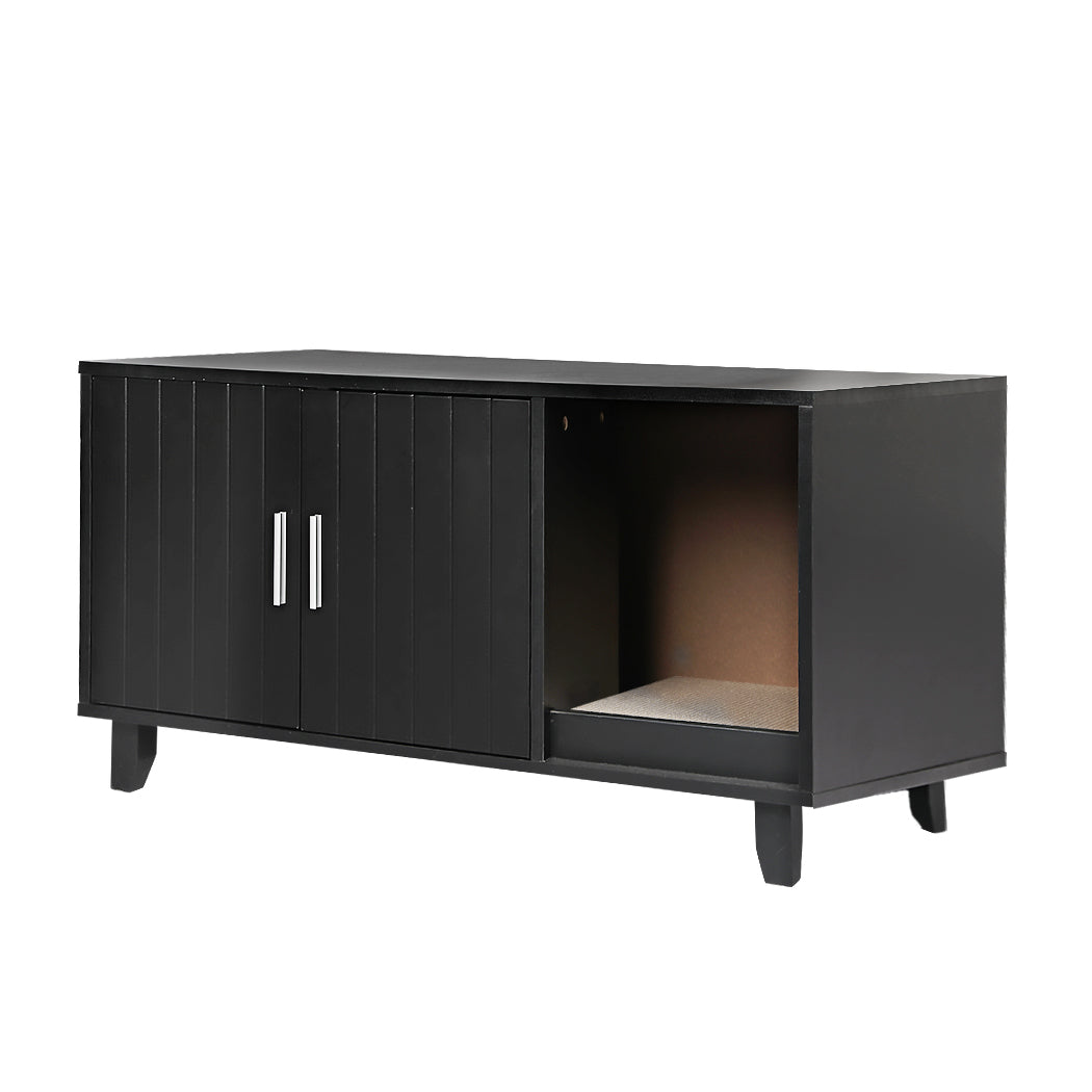 PaWz Enclosed Cat Litter Cabinet Box Black-1975420459243671552