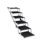 PaWz 6 Steps Dog Ramp Adjustable Height Black-1973193664230461440