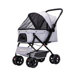 PaWz Pet Stroller Pram Dog Carrier Trailer Grey-1973193719360393216