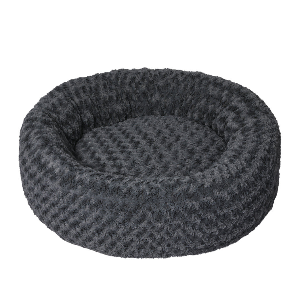 PaWz Calming Dog Bed Warm Soft Plush L Dark Grey Large-1973193664826052608