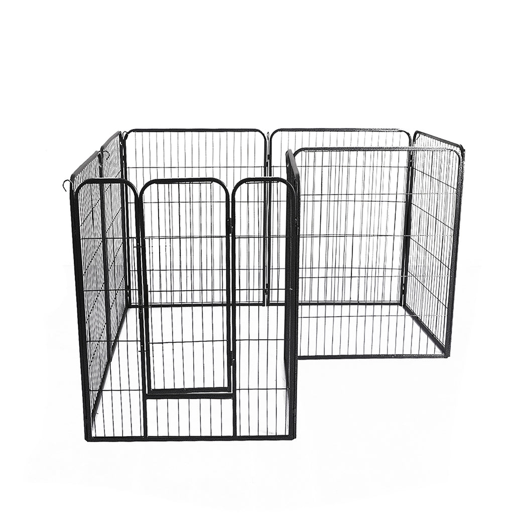 PaWz 8 Panel Pet Dog Playpen Puppy Exercise Black 24 inch-1975420507511721985