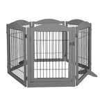 PaWz 6 Panels Pet Dog Playpen Puppy Grey-1973193674401648641
