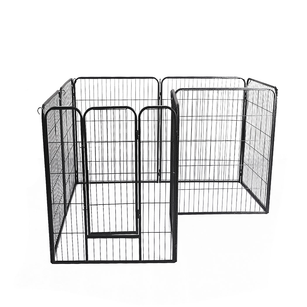 PaWz 8 Panel Pet Dog Playpen Puppy Exercise Black 2.5kg Venison-1973193827879620609