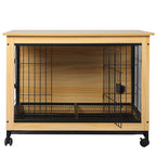 PaWz Wooden Wire Dog Kennel Side End M Medium-1973193672728121345