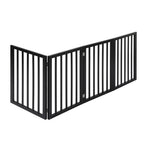 PaWz 4 Panels Wooden Pet Gate Dog Fence Black 600x 3MM-1973193642772402177