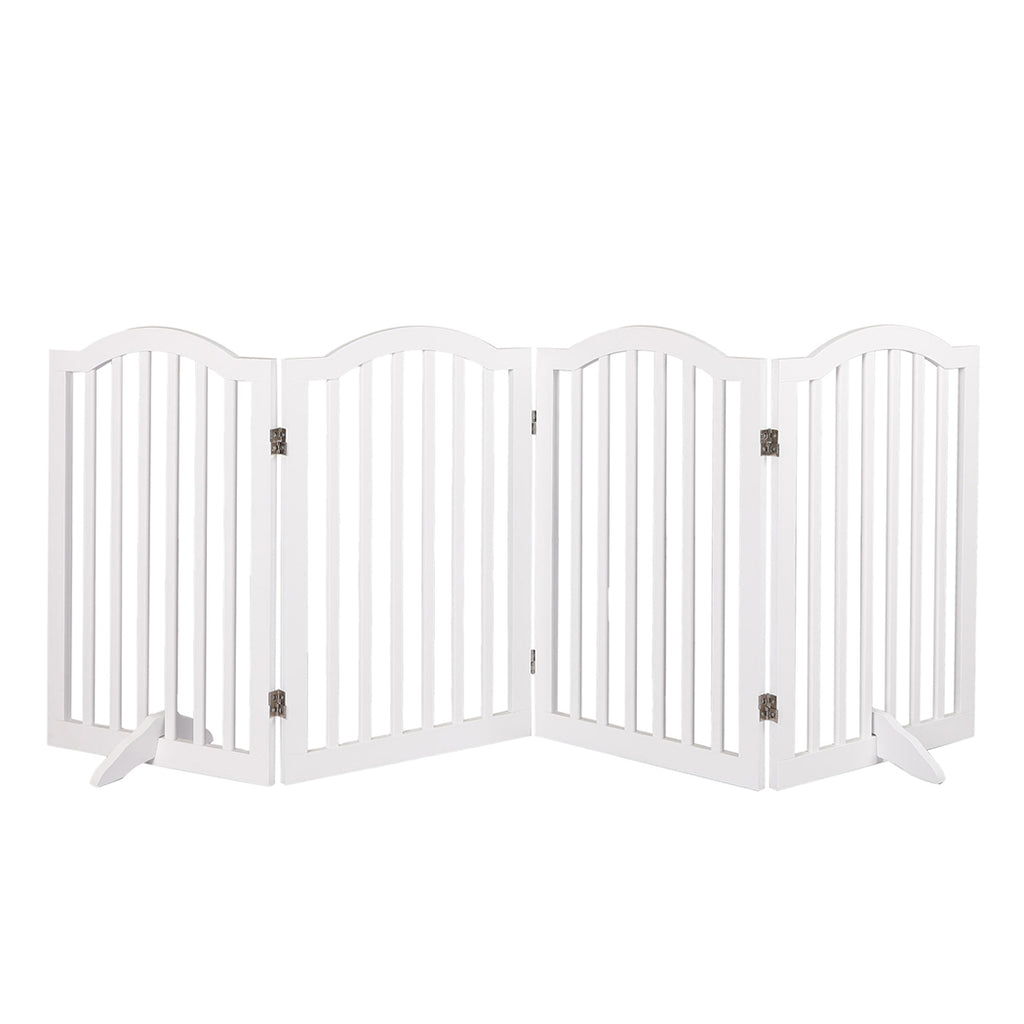 PaWz Wooden Pet Gate Dog Fence Safety White-1973193663785865217
