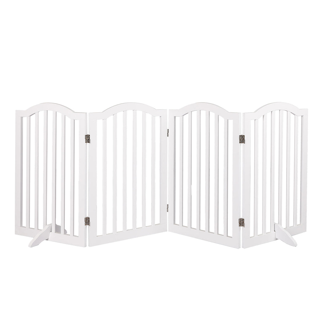 PaWz Wooden Pet Gate Dog Fence Safety White-1973193663785865217